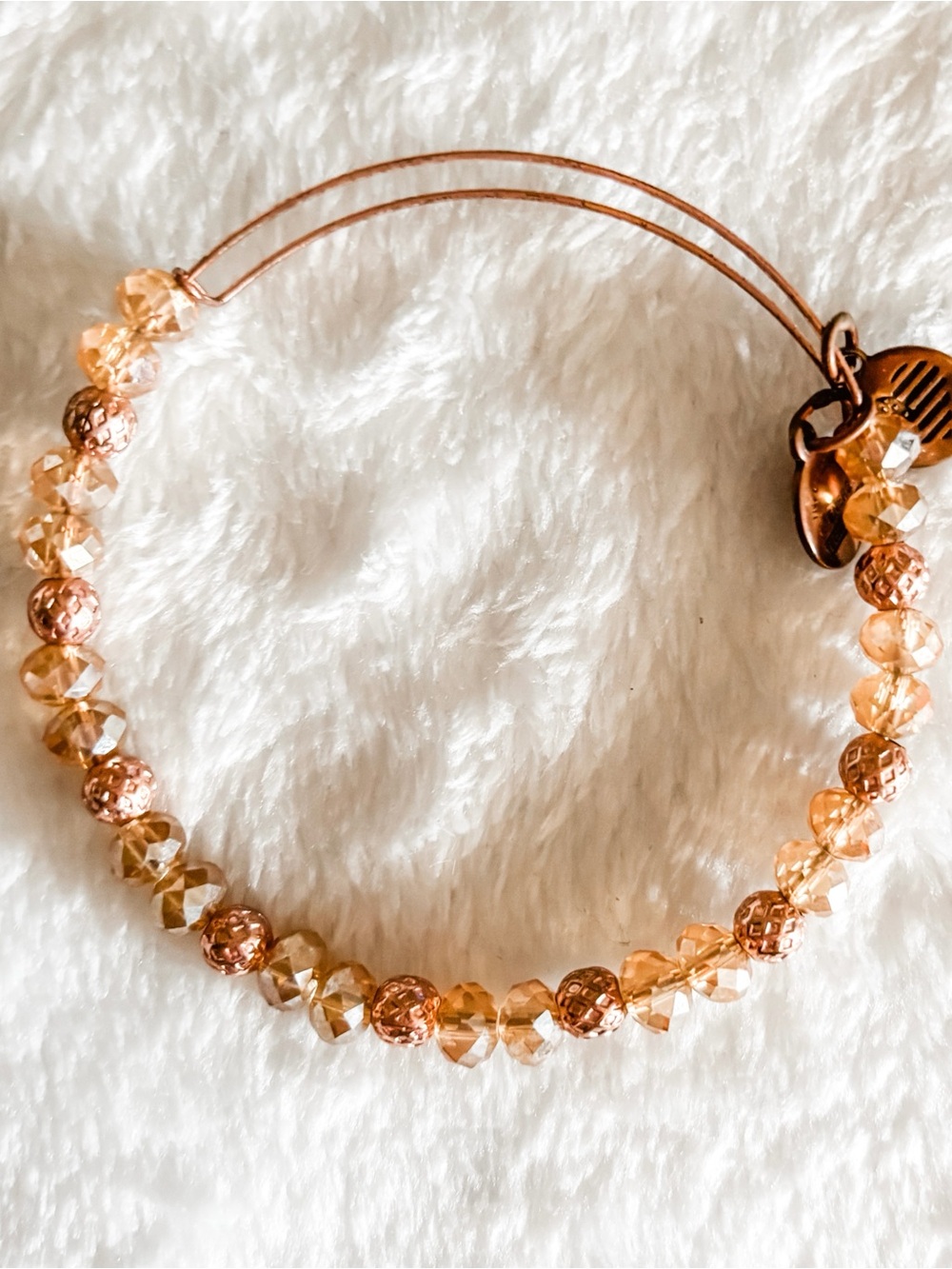 Alex and Ani Faceted Bead Bangle Bracelet - Rose Gold